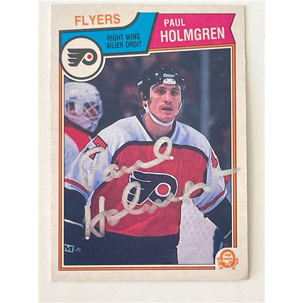 Philadelphia Flyers Paul Holmgren 1983 O-Pee-Chee #266 signed trading card
