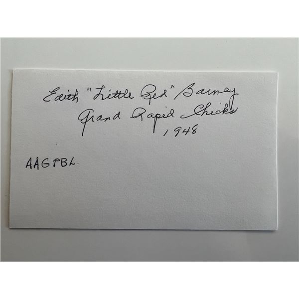 Womens Baseball Star Edith Barney  original signature