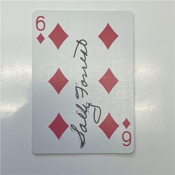 Sally Forrest signed playing card