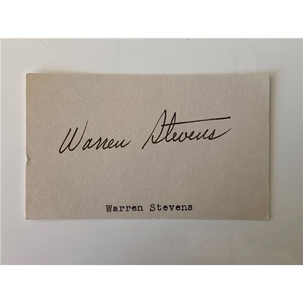 Forbidden Planet Warren Stevens original signature