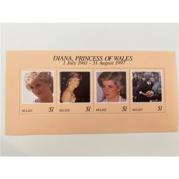 Belize Diana Princess of Wales commemorative stamp set