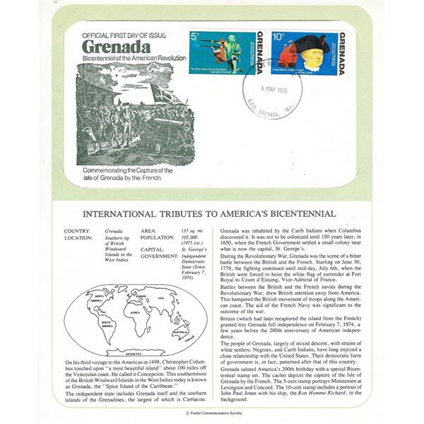 Grenada - International Tributes to America's Bicentennial FDC