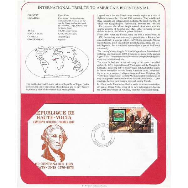 Upper Volta - International Tributes to America's Bicentennial FDC