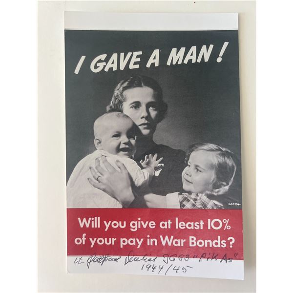 WWII JG 53 pilot signed photo