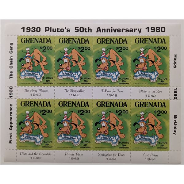 1980 Grenada  Pluto's 50th Anniversary Stamp Set