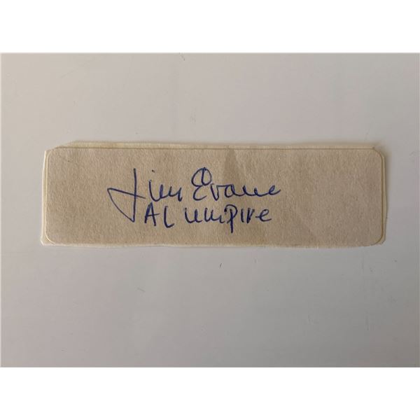 Umpire Jim Evans original signature