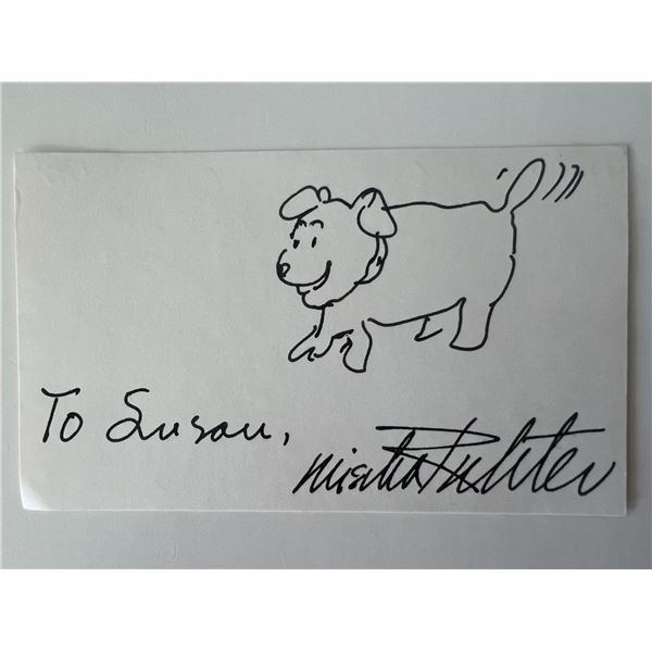 Cartoonist Mischa Richter signed hand drawn sketch