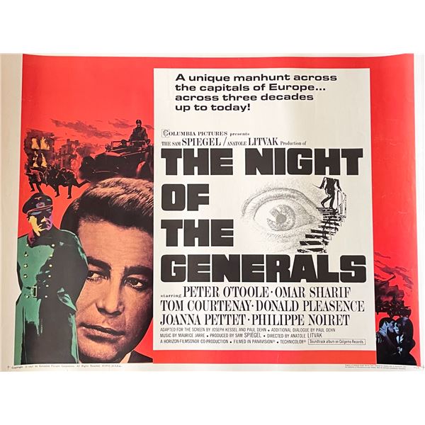 The Night of the Generals 1967 vintage movie poster