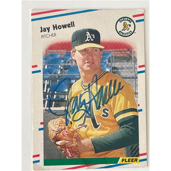 Oakland Athletics Jay Howell signed 1988 Fleer #282 trading card