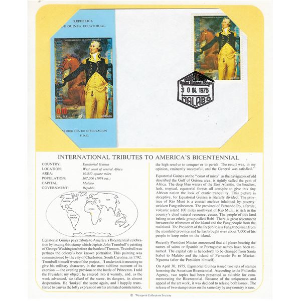 Equatorial Quinea - International Tributes to America's Bicentennial FDC