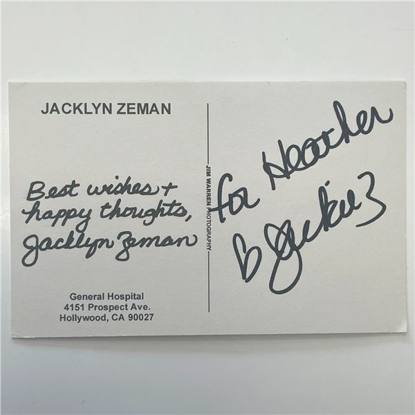 Jacklyn Zeman signed postcard