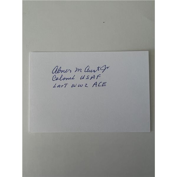 WWII  Ace Albert M. Austin Jr. original signature