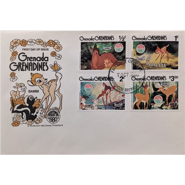 Grenada 1980 Bambi Souvenir First Day Cover