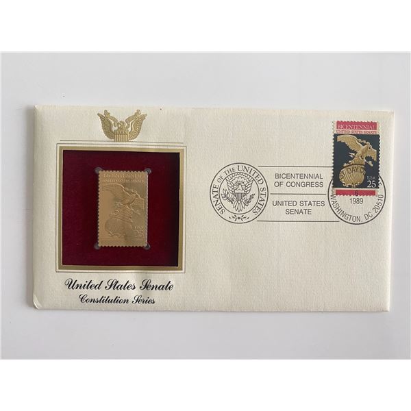 United States Senate Constitution Series Gold Stamp Replica First Day Cover