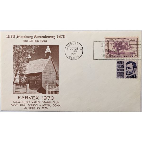 Farvex 1970 Simsbury Tercentenary First Day Cover