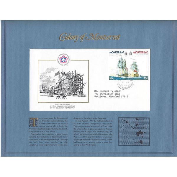 Colony of Montserrat - American Bicentennial Commemorative FDC