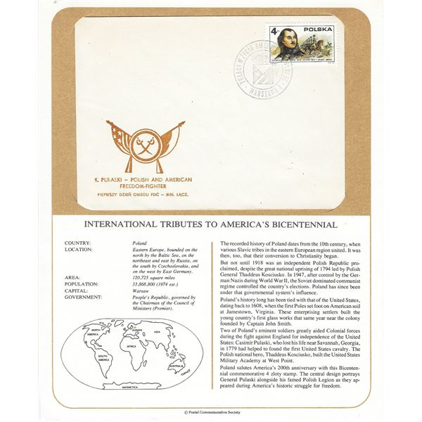 Poland - International Tributes to America's Bicentennial FDC