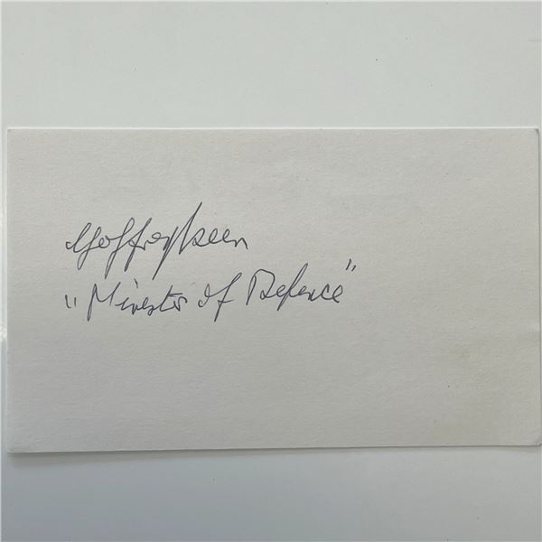 James Bond Minister of Defence Geoffrey Keen original signature