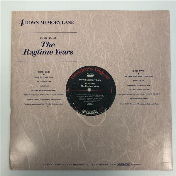 Down Memory Lane The Ragtime Years Album