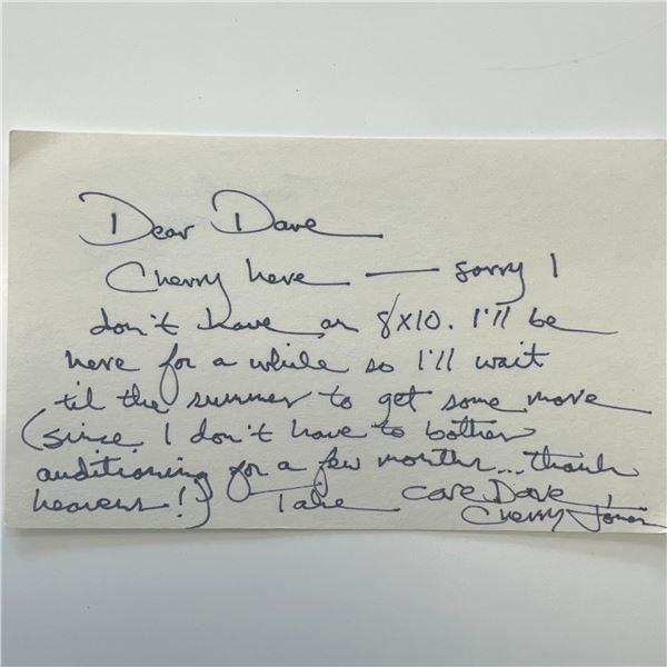 Cherry Jones signed letter