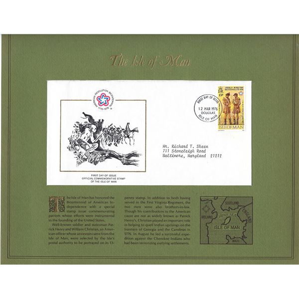 The Isle of Man - American Bicentennial Commemorative FDC