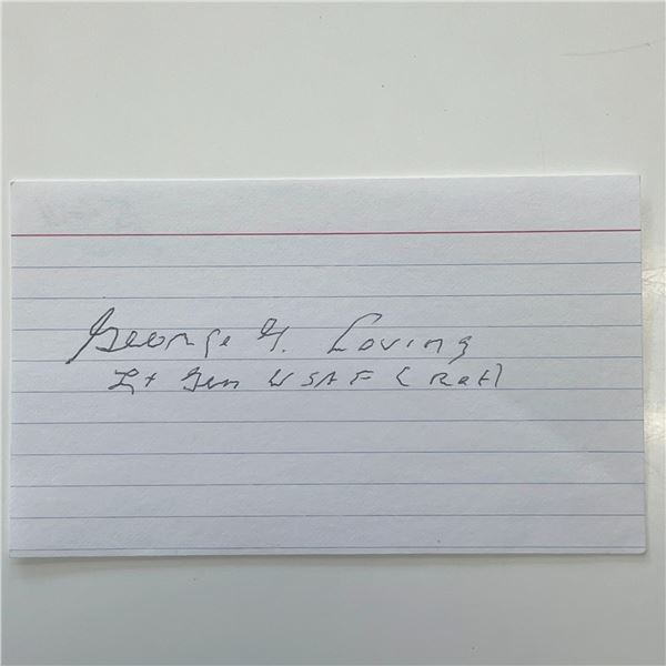 USAF General George G. Loving Jr. original signature
