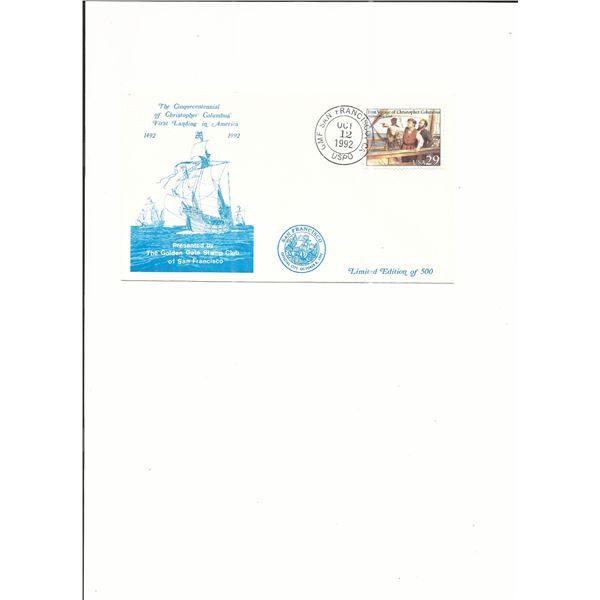 Christopher Columbus First Landing Cinquecentennial - First Day Cover - San Francisco - 1992
