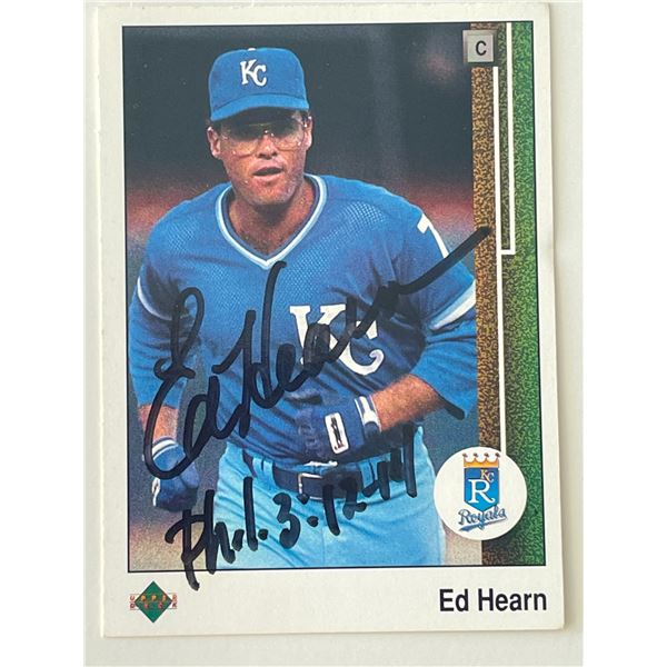 Kansas City Royals Ed Hearn signed  1989 Upper Deck #42 trading card