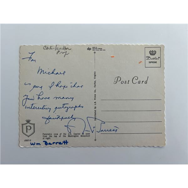 Professor William Barrett signed postcard