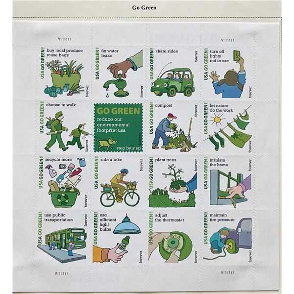 2011 Go Green stamp set of 16