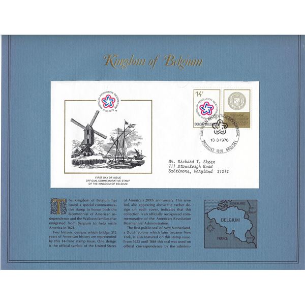 Kingdom of Belgium - American Bicentennial Commemorative FDC