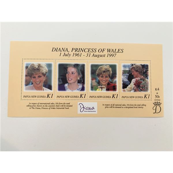 Papua New Guinea Diana Princess of Wales commemorative stamp set