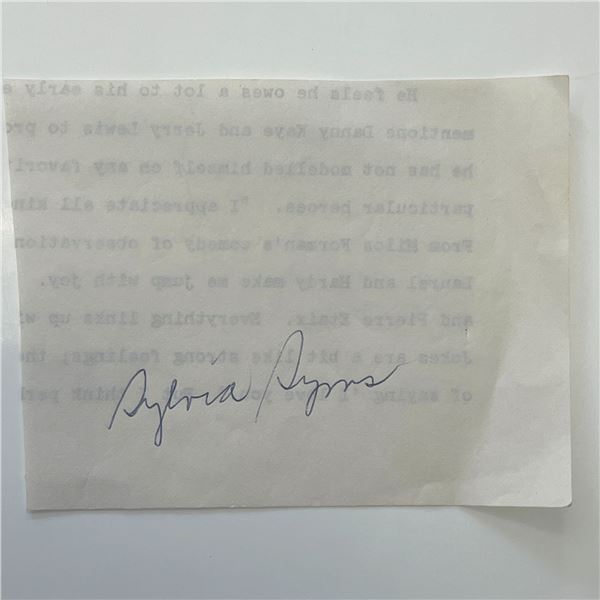Sylvia Syms  original signature