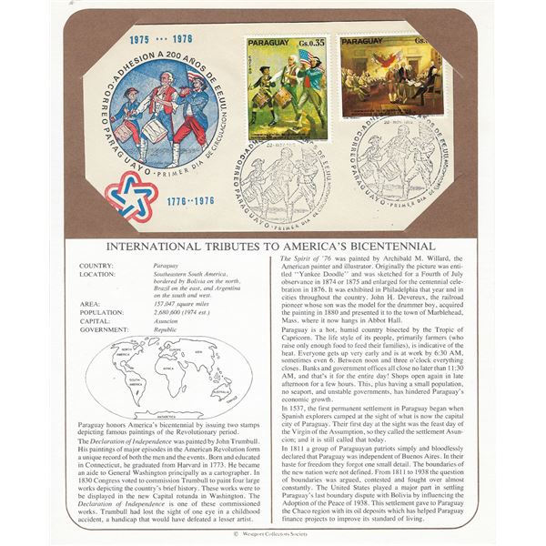Paraguay - International Tributes to America's Bicentennial FDC