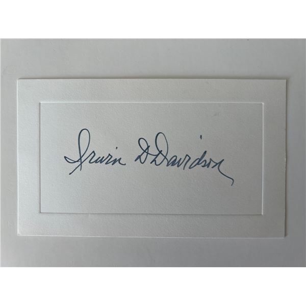 US House of Representatives Irwin D. Davidson original signature