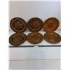 Image 1 : (6) Copper Color Metal Wallart Plates - 12" Dia