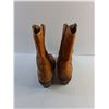 Image 3 : Leather Cowboy Boots - Size 11", Made in Romania