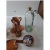Image 2 : Mugs, clear Glass Liquor Bottle, Misc
