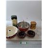 Image 1 : Tins, Glass Bowls, Baking Pan, Misc