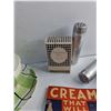 Image 5 : Glass Butter Dish, Christian Dior Perfume, Grain Spoon, Cream Lifters, Vintage Label and Misc