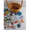 Image 4 : Various Vintage Shirt Pins and Wicker Basket