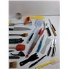 Image 4 : Kitchen Knives, Spatulas, Strainer, Brushes, Tongs, Can Opener and Misc