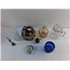 Image 4 : CN Tower Ornament, Candle Holders, Mason Jar Mug, Miniature Brass Pitcher and Glass Bottle