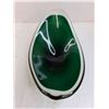 Image 2 : Dark Green/white Art Glass - 13x8x5"