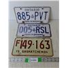 Image 1 : (3) License Plates- Ontario & Saskatchewan