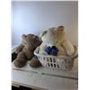 Image 1 : Laundry Tub with (2) Stuffed Bears  -  PICK UP
