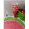 Image 4 : Themed Dining Items, (13) Watermelon Place Mats, (8) Watermelon Salad Bowls, ) WaterMelon Cups, Misc