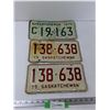 Image 1 : (3) Saskatchewan License Plates