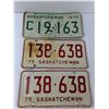 Image 2 : (3) Saskatchewan License Plates