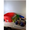 Image 1 : Plastic Tote- No Lid, (3) Waterguns, Cooler Bag - PICK UP ONLY